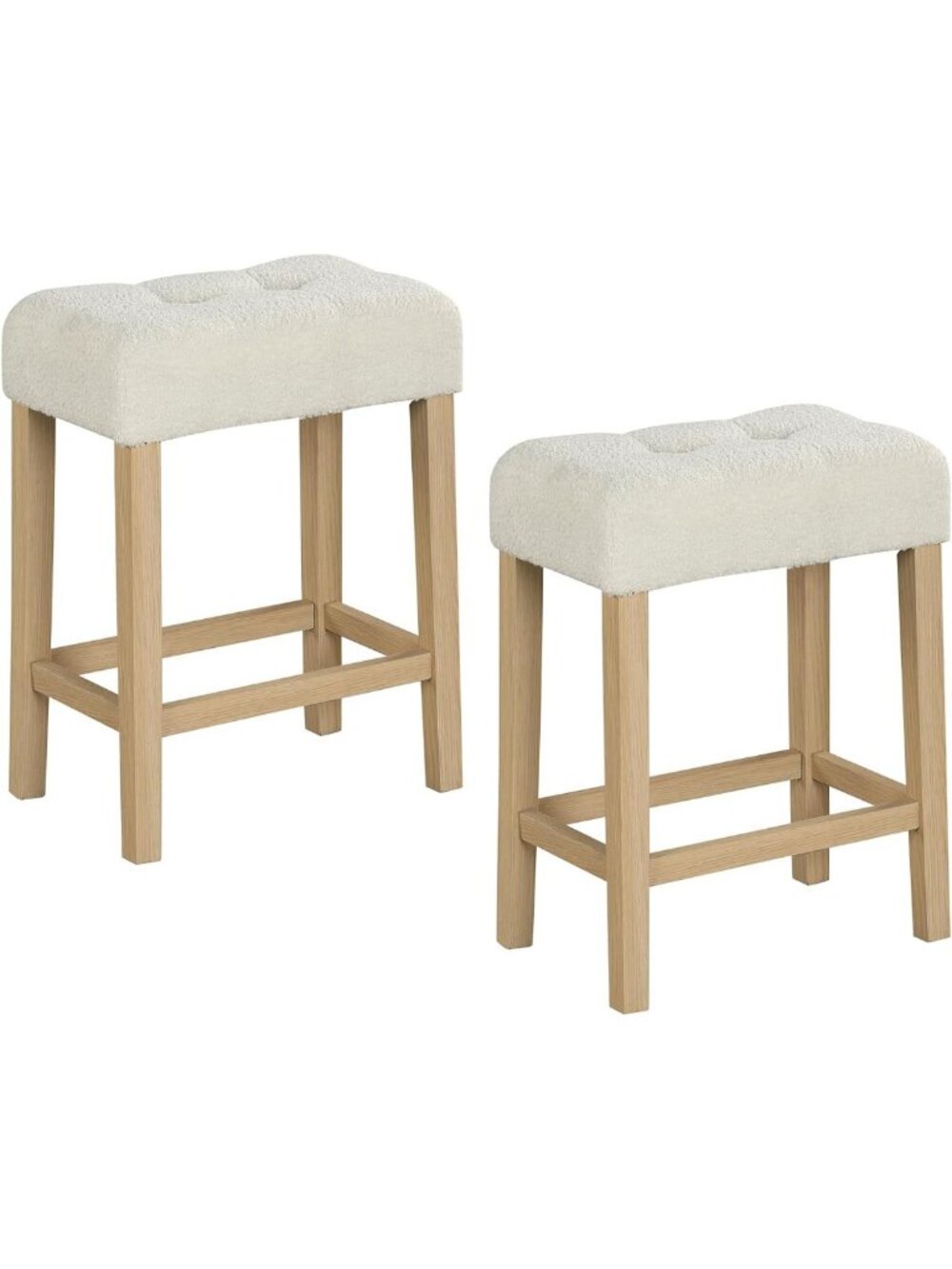 Cozy Sherpa Bar Stools Set of 2, 24" Counter Height Chairs for Kitchen & Dining